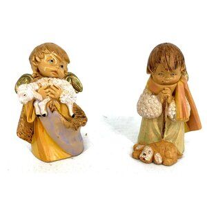 Fontanini Simonetti Italy Christmas Angel Cherub Figurines 4” Lot of 2 Vtg 1988
